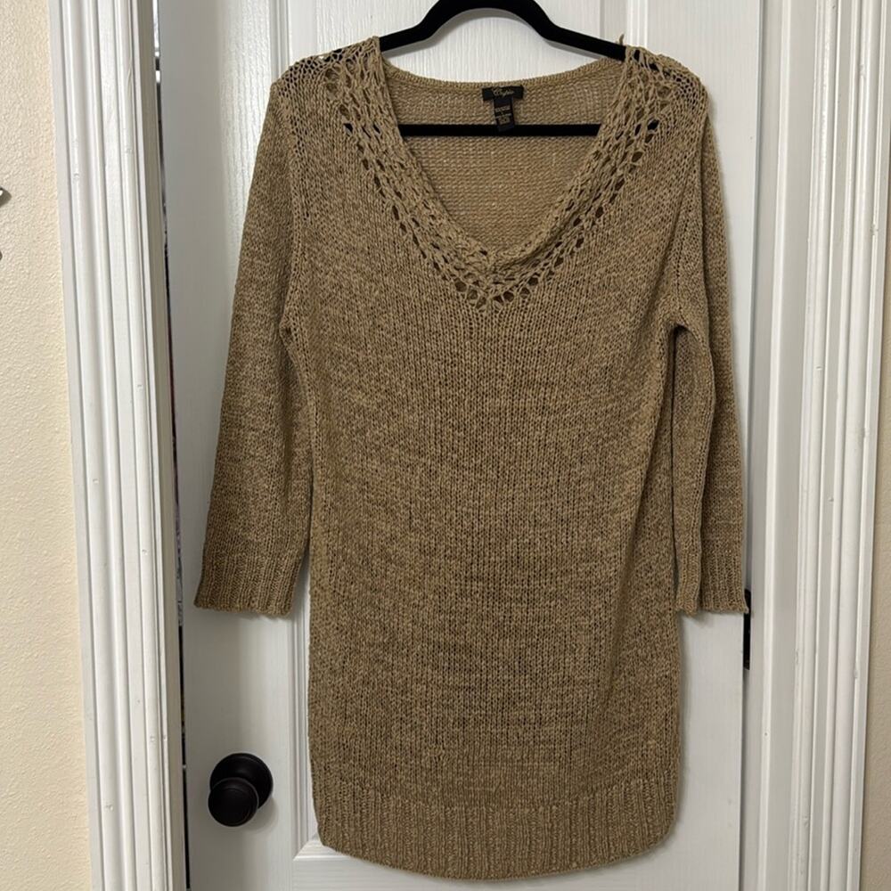 Cupio tan natural knit sweater dress size L